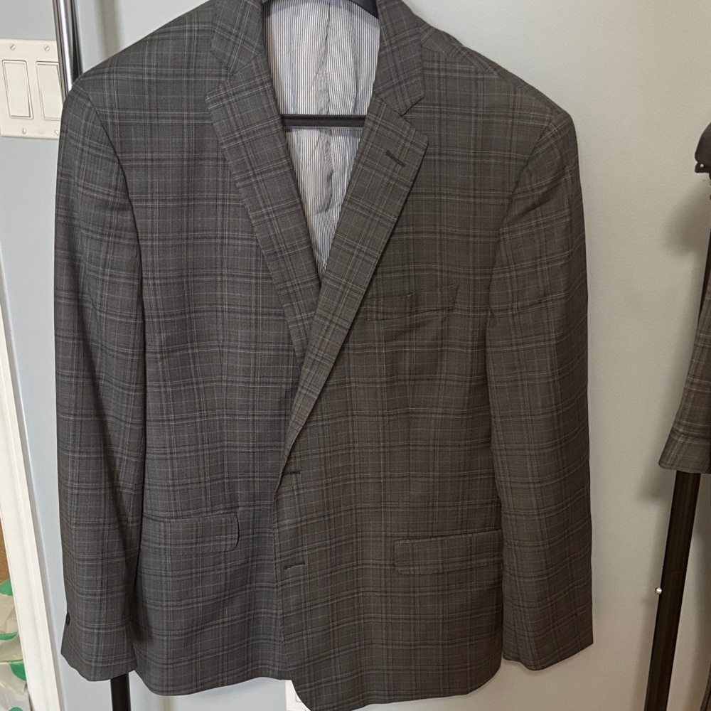 Brooks Brothers Men's Gray Plaid Blazer 50R Business Casual